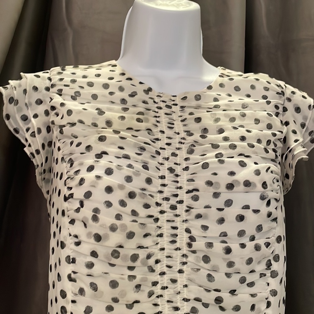 Womens white/black polka dot short sleeved shirt by WhoWhatWear. Size small. - Picture 2 of 8